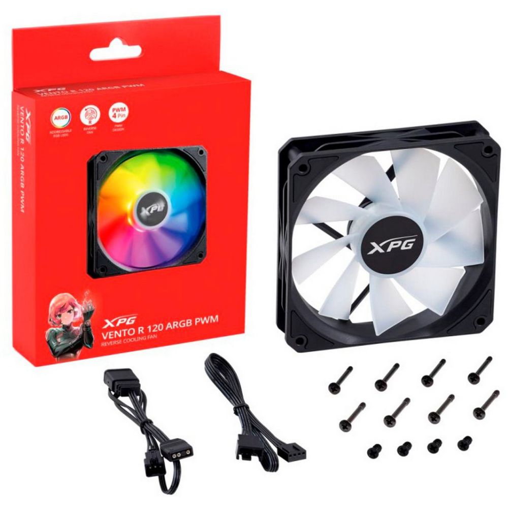 Ventilateur pour boîtier ADATA XPG VENTO R 120 ARGB PWM Black - VENTOR120ARGBPWM-BKCWW - photo 3