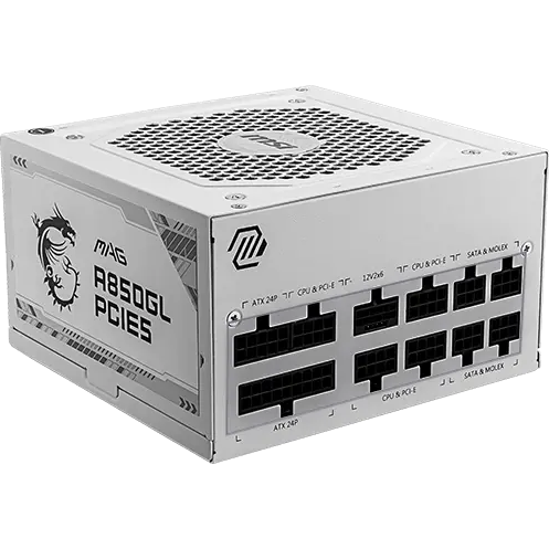 alimentation électrique 850W MSI MAG A850GL PCIE5 WHITE - 306-7ZP8A24-CE0