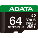 carte mémoire 64GB MicroSD ADATA SPEED PLUS + SD adapter (UD64GUI3V30A2SP-RA1)