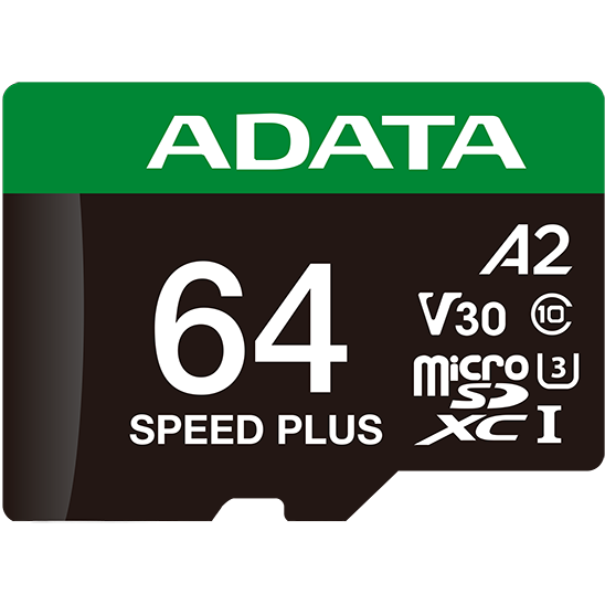 carte mémoire 64GB MicroSD ADATA SPEED PLUS + SD adapter (UD64GUI3V30A2SP-RA1)