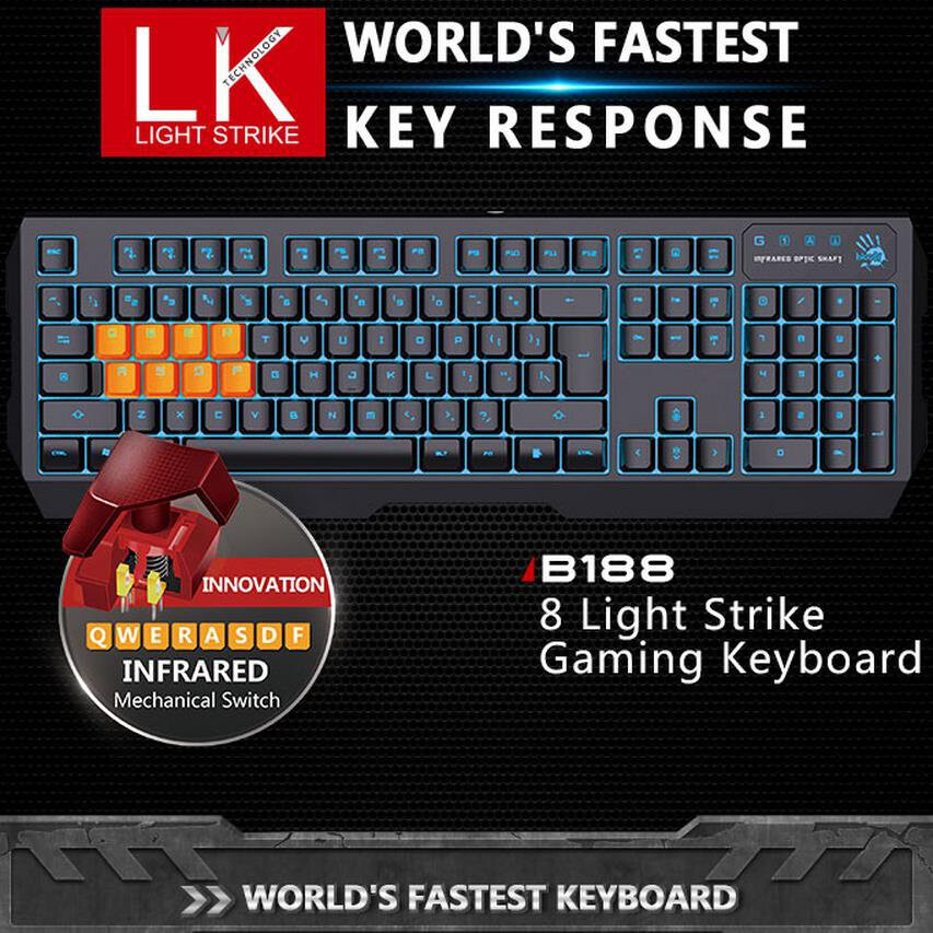 Tastatūra A4Tech Bloody B188 Black - foto 4