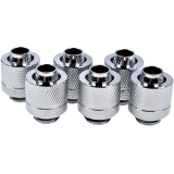 Jeu de raccords Alphacool Eiszapfen 13/10mm Anschraubtulle G1/4 - Chrome Sixpack (17229)
