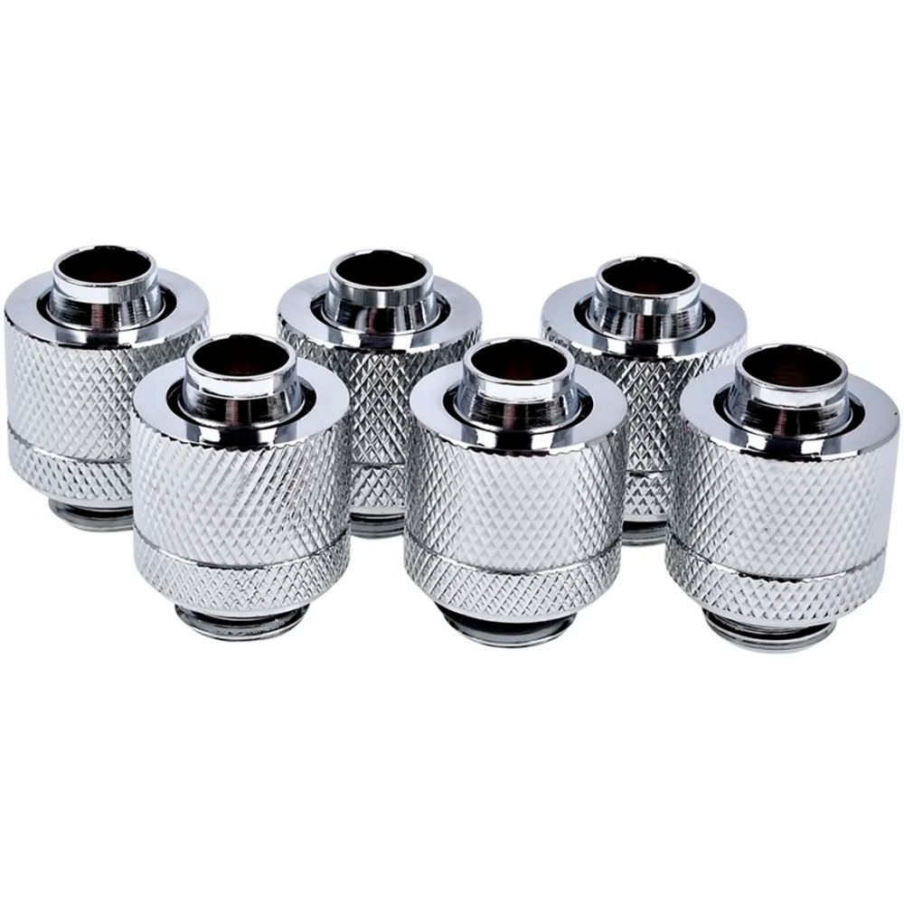 Jeu de raccords Alphacool Eiszapfen 13/10mm Anschraubtulle G1/4 - Chrome Sixpack (17229)