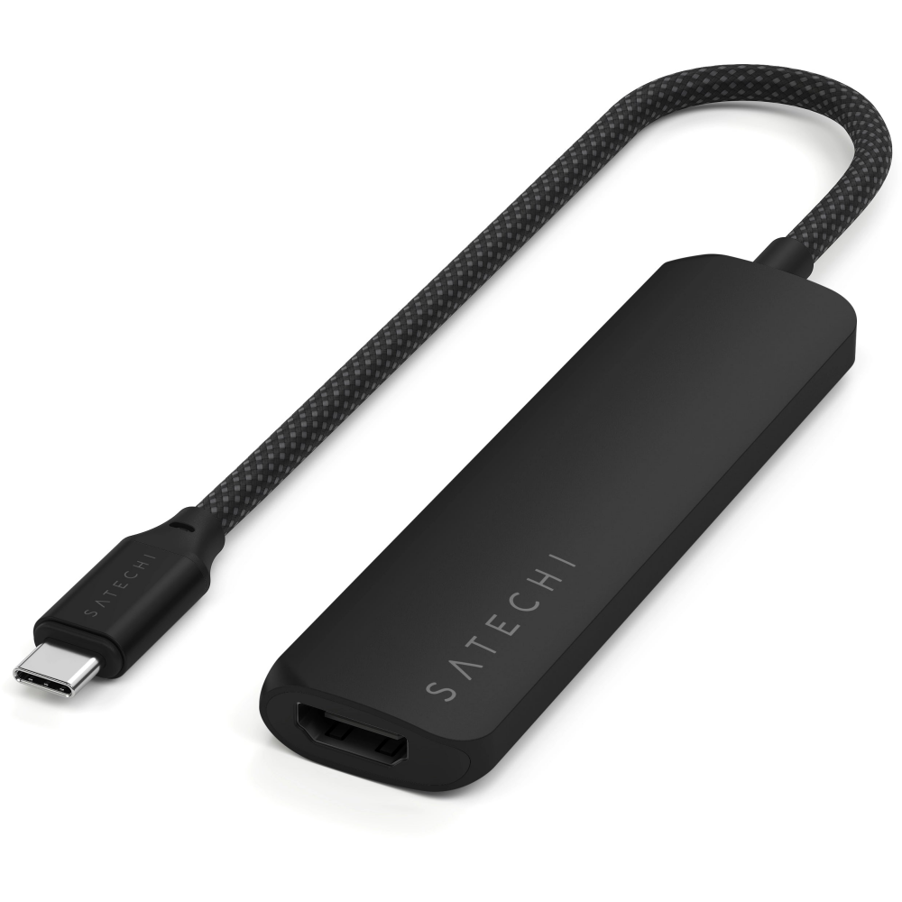 Station daccueil Satechi 4-in-1 USB-C Slim Multiport Adapter 4K Black - ST-P4SK