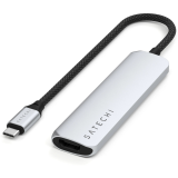 station daccueil pour ordinateur Satechi 4-in-1 USB-C Slim Multiport Adapter 4K Silver (ST-P4SS)