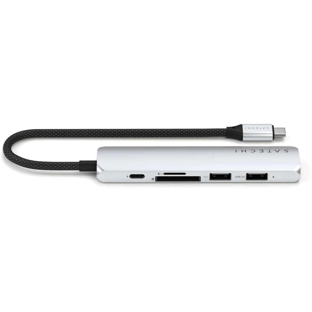 station daccueil Satechi 6-in-1 USB-C Slim Multiport Adapter Silver - ST-P6SS - photo 2