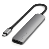 station daccueil pour ordinateur Satechi 6-in-1 USB-C Slim Multiport Adapter Space Grey (ST-P6SM)