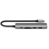 station daccueil pour ordinateur Satechi 6-in-1 USB-C Slim Multiport Adapter Space Grey (ST-P6SM)