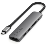 station daccueil pour ordinateur Satechi 6-in-1 USB-C Slim Multiport Adapter Space Grey (ST-P6SM)