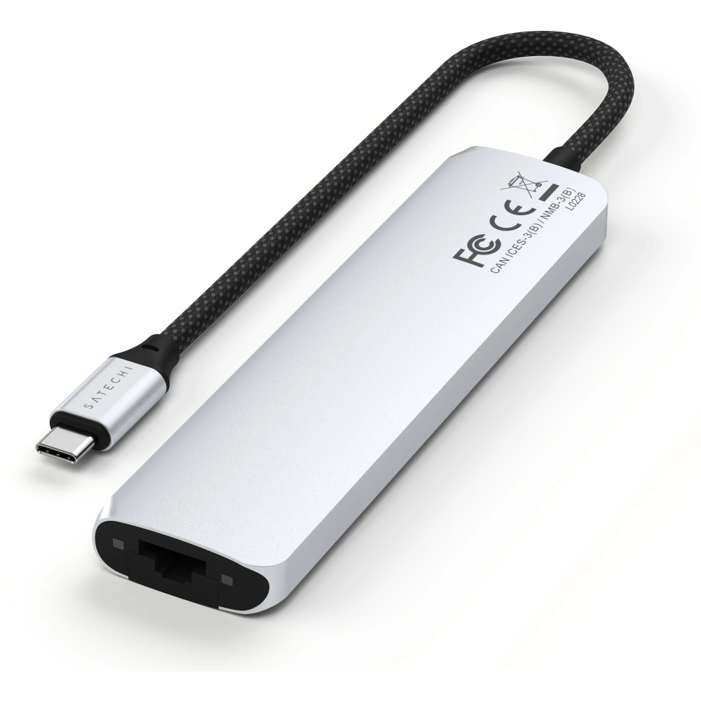 station daccueil Satechi 7-in-1 USB-C Slim Multiport Adapter with Ethernet Silver - ST-P7SS - photo 3
