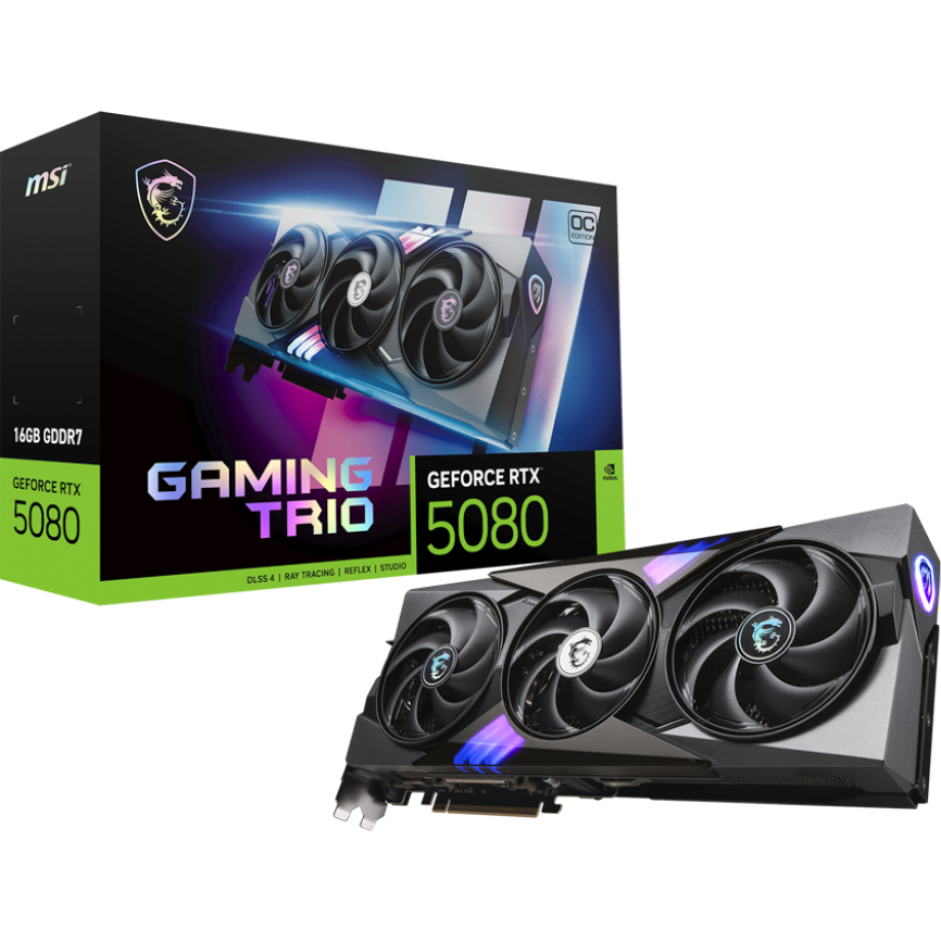 carte graphique NVIDIA GeForce RTX 5080 MSI OC 16GB (RTX 5080 16G GAMING TRIO OC) - photo 7