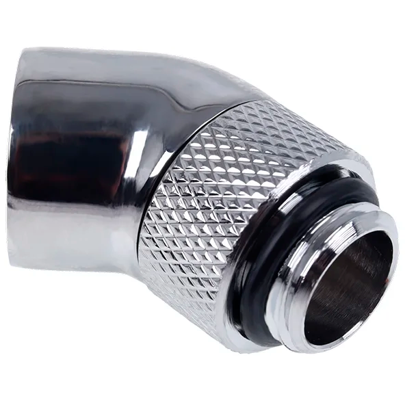 Adaptateur dangle pour refroidissement liquide Alphacool Eiszapfen 45° rotatable - Chrome (17247)