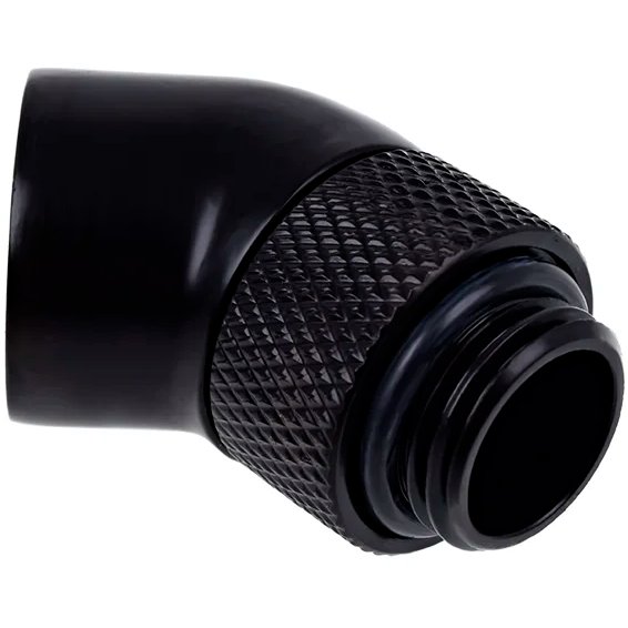 Adaptateur dangle pour système de refroidissement liquide Alphacool Eiszapfen 45° rotatable - Deep Black (17246)
