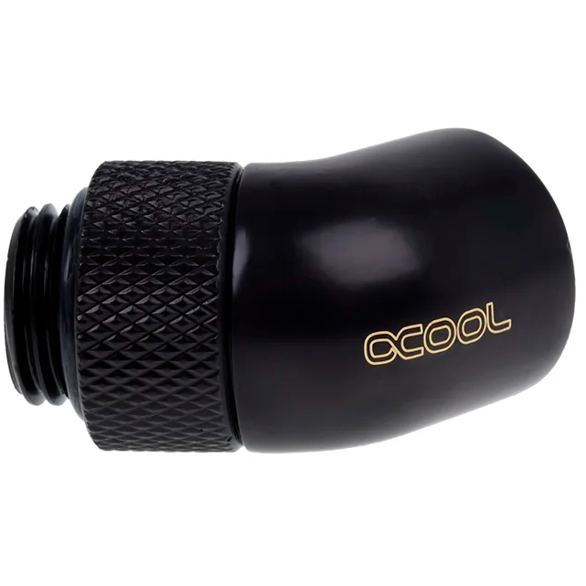 Adaptateur dangle pour système de refroidissement liquide Alphacool Eiszapfen 45° rotatable - Deep Black (17246) - photo 2
