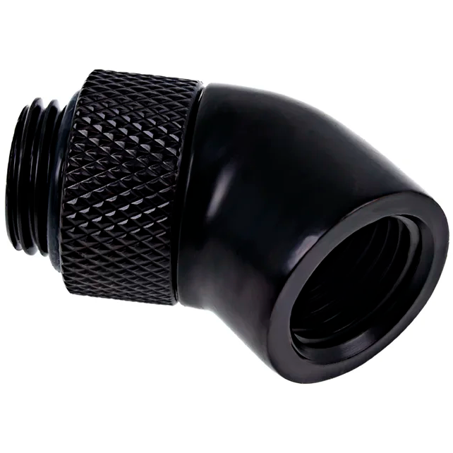 Adaptateur dangle pour système de refroidissement liquide Alphacool Eiszapfen 45° rotatable - Deep Black (17246) - photo 3