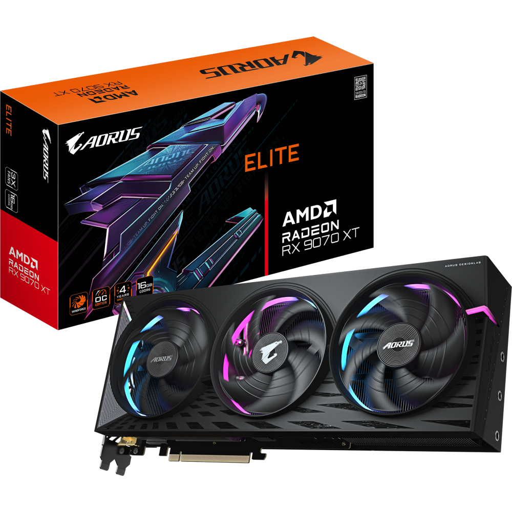 carte graphique AMD Radeon RX 9070 XT Gigabyte AORUS ELITE OC 16GB (GV-R9070XTAORUS E-16GD) - photo 8