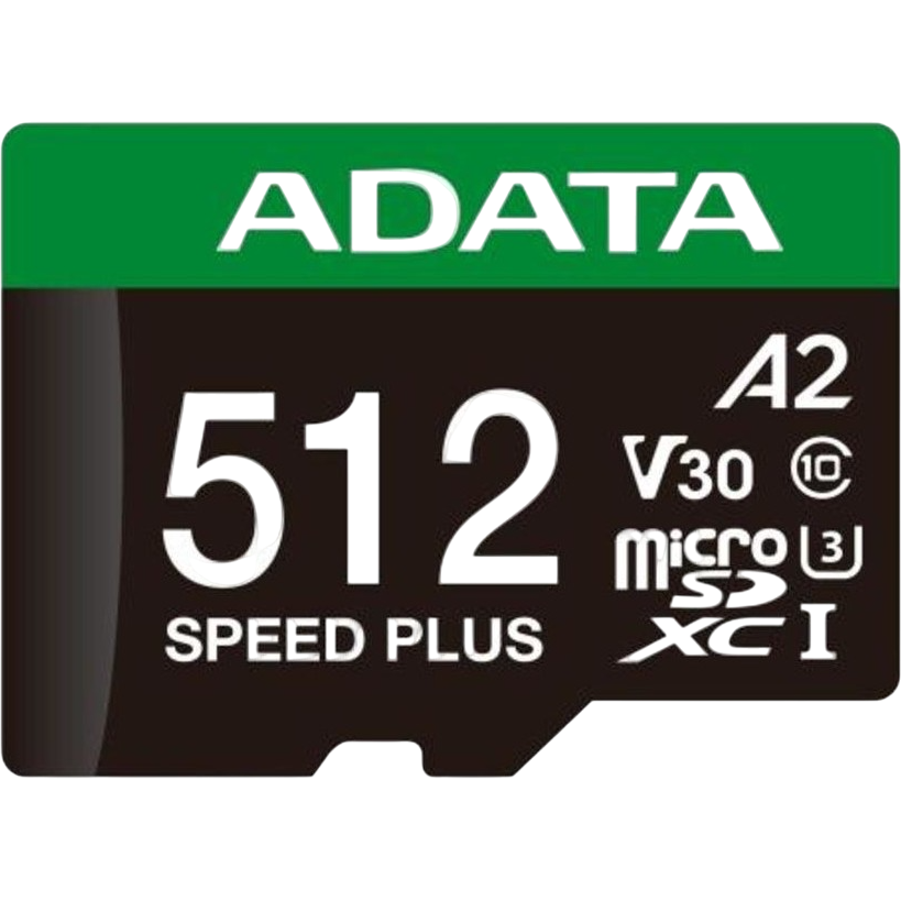 Carte mémoire 512GB MicroSD ADATA SPEED PLUS + SD adapter (UD512GUI3V30A2SP-RA1)