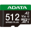Carte mémoire 512GB MicroSD ADATA SPEED PLUS + SD adapter (UD512GUI3V30A2SP-RA1)