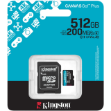 carte mémoire 512GB MicroSD Kingston Canvas Go! Plus + SD adapter (SDCG4/512GB)