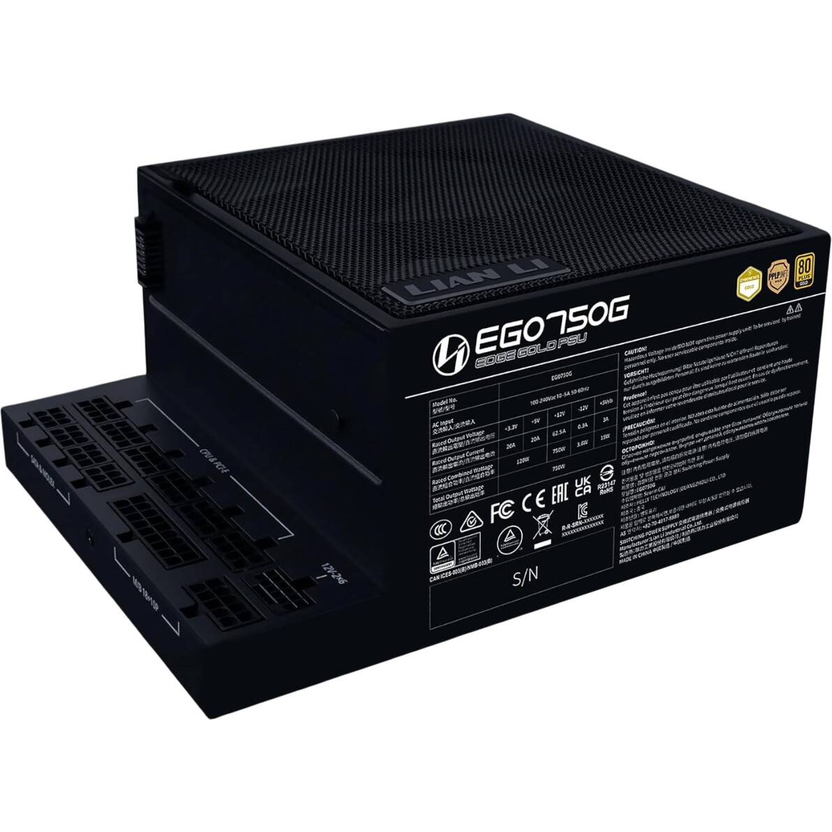 alimentation électrique 750W Lian Li EDGE750G Black - G9P.EG0750G.B000.EU - photo 2
