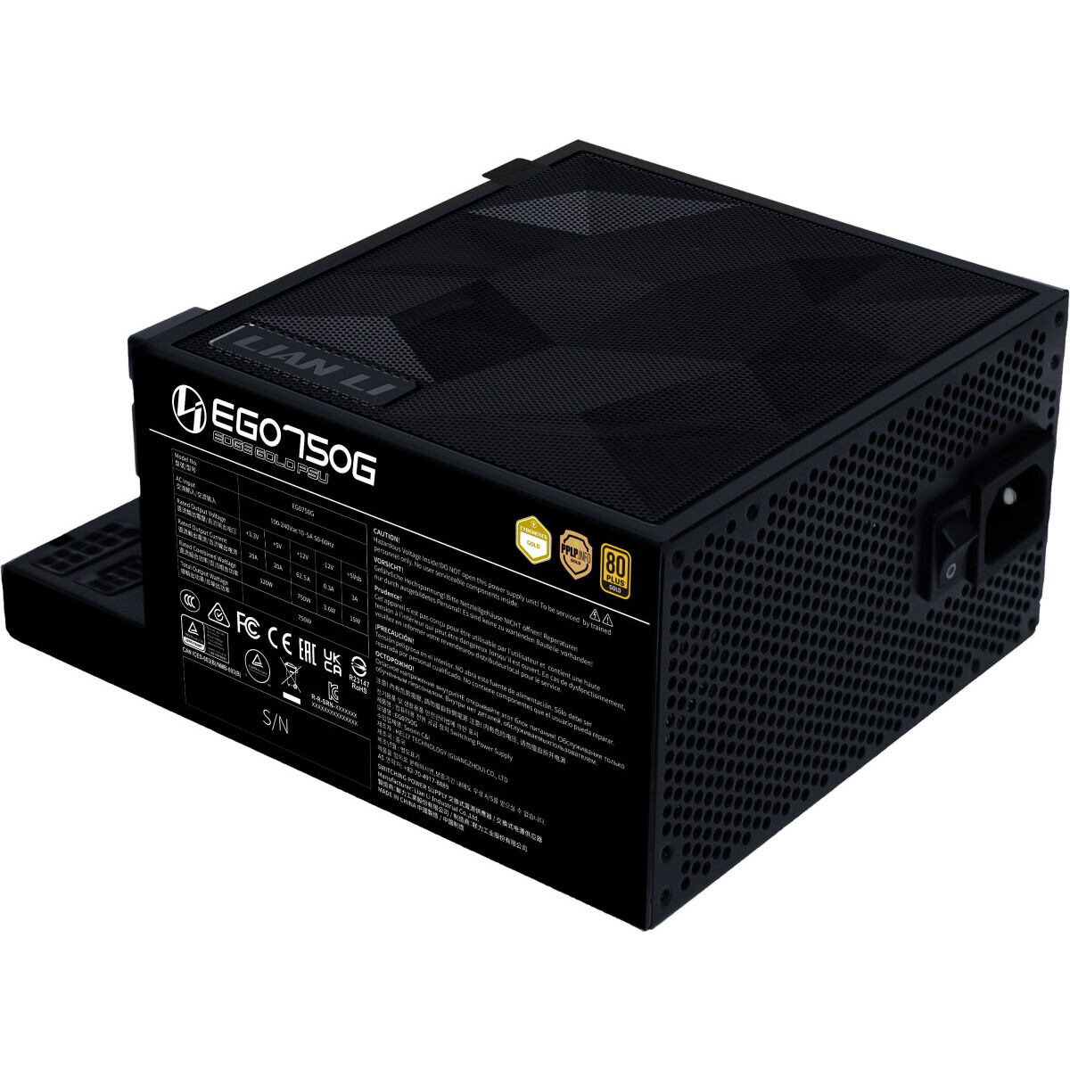 alimentation électrique 750W Lian Li EDGE750G Black - G9P.EG0750G.B000.EU - photo 3