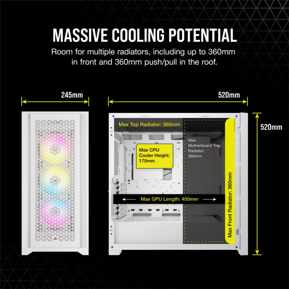 Boîtier Corsair iCUE 5000D RGB Airflow White (CC-9011243-WW) - photo 4