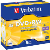 Disks DVD+RW Verbatim 4.7Gb 4x DataLife+ Jewel Case (5pcs) (43229)