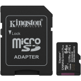 Carte mémoire 64GB MicroSD Kingston Canvas Select Plus + SD adapter (SDCS3/64GB)