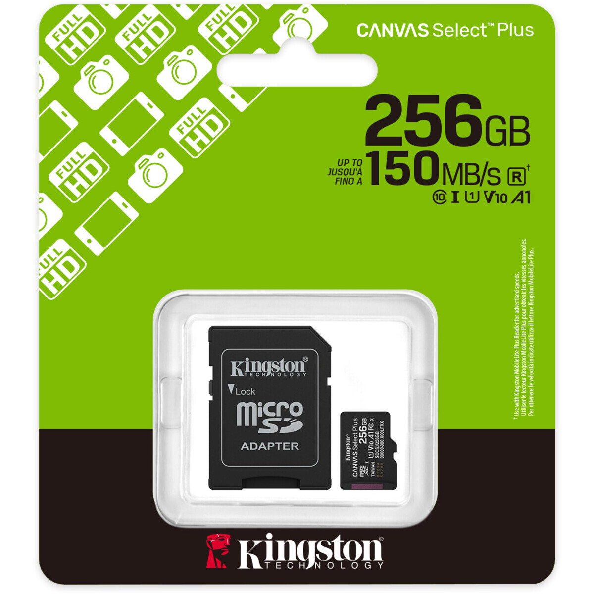 carte mémoire 256GB MicroSD Kingston Canvas Select Plus + SD adapter (SDCS3/256GB) - photo 3