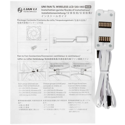 Ventilateur pour boîtier Lian Li UNI Fan TL Wireless LCD 120 White (3 pcs) - G99.12TLLCD1W3W.R0 - photo 8