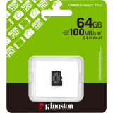 carte mémoire 64GB MicroSD Kingston Canvas Select Plus (SDCS3/64GBSP)