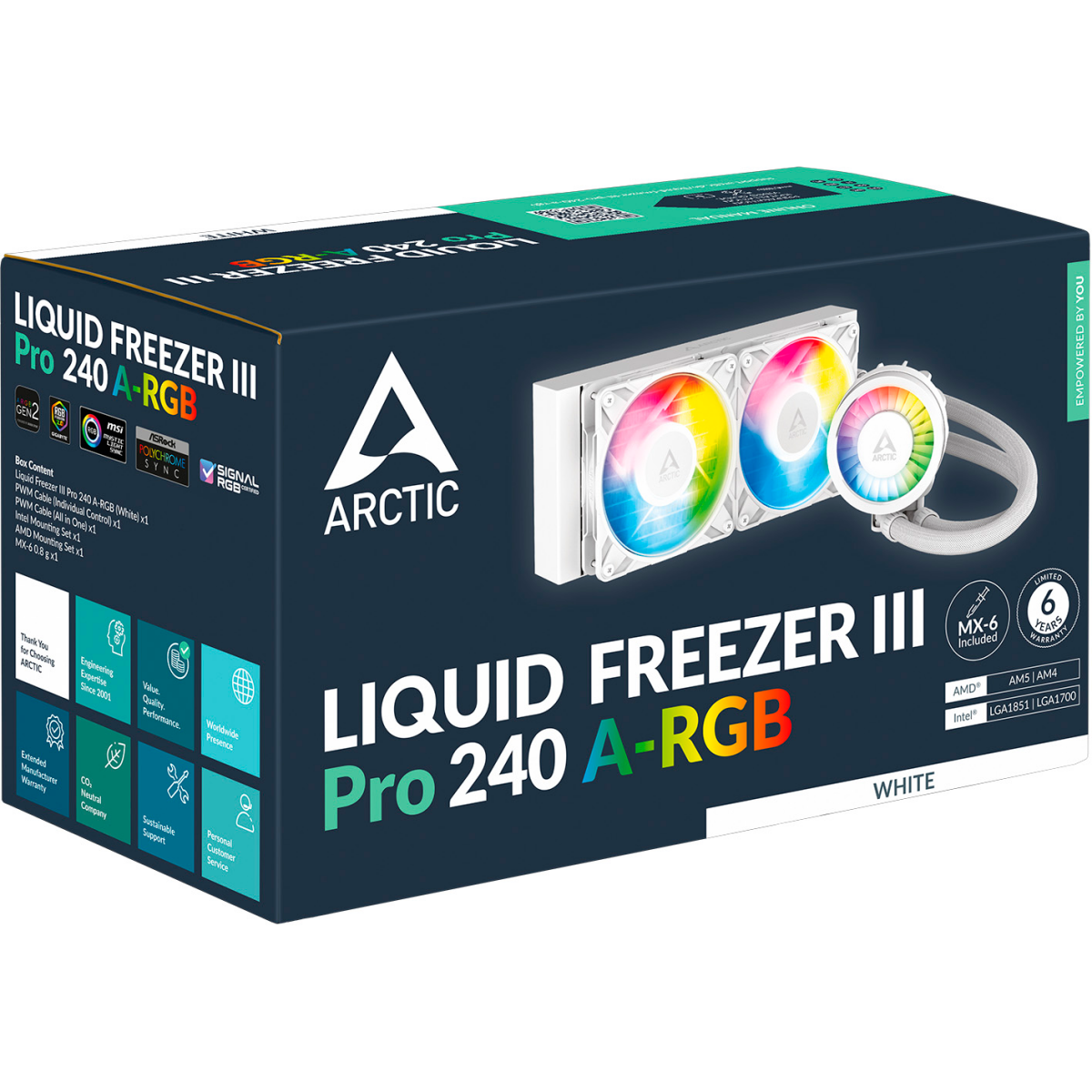 système de refroidissement liquide Arctic Liquid Freezer III Pro 240 ARGB White - ACFRE00186A - photo 6