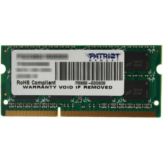 Operatīvā atmiņa 4Gb DDR-III 1600MHz Patriot SO-DIMM (PSD34G16002S)