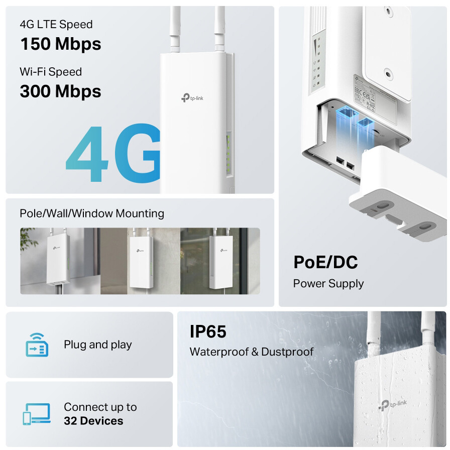 routeur Wi-Fi TP-Link TL-MR100-OUTDOOR - TL-MR100-Outdoor - photo 4