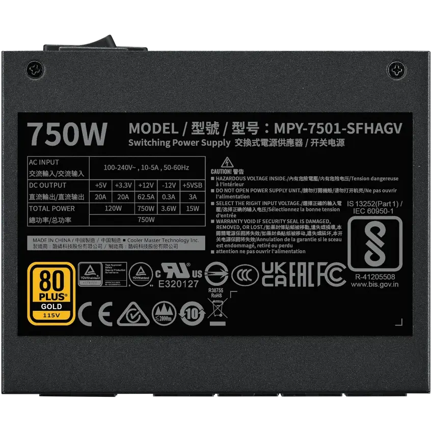 Alimentation électrique 750W Cooler Master V750 SFX Gold (MPY-7501-SFHAGV-3EEU) - photo 4