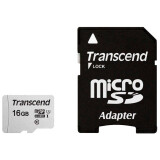 Atmiņas kartes 16Gb MicroSD Transcend + SD adapter (TS16GUSD300S-A)