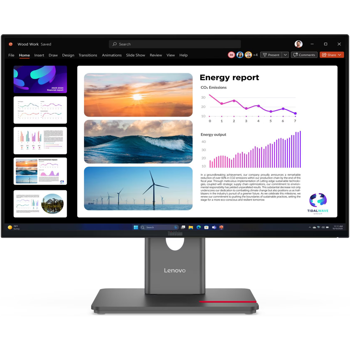 Écran Lenovo 24" ThinkVision P24Q-40 (64B2GAT1UK) - 64B2GAT1EU