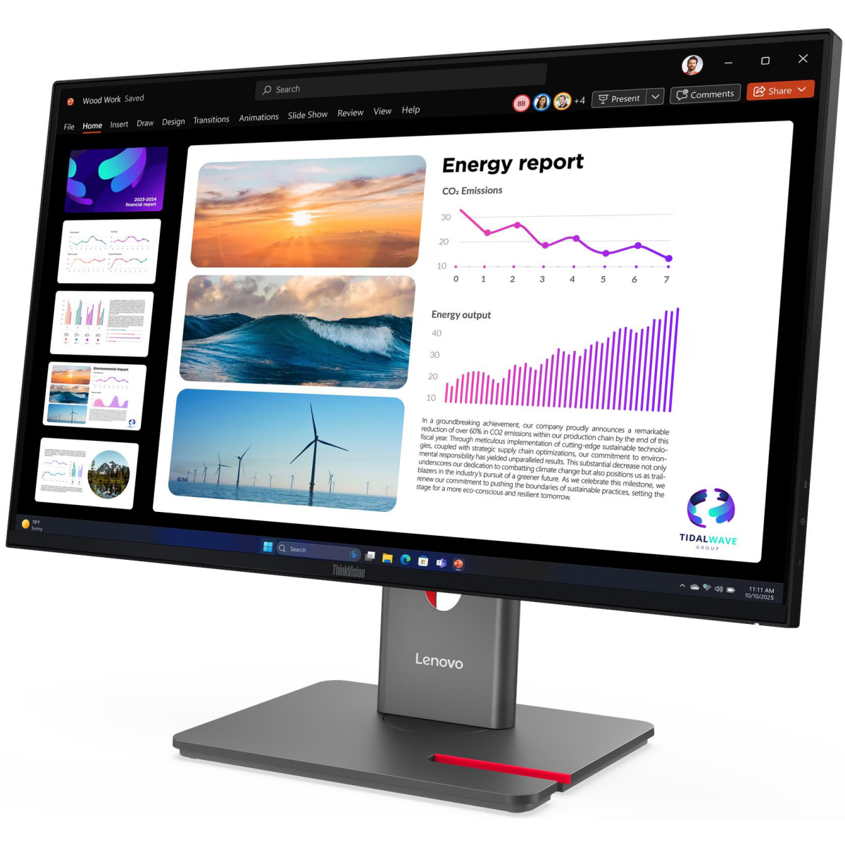 Écran Lenovo 24" ThinkVision P24Q-40 (64B2GAT1UK) - 64B2GAT1EU - photo 2