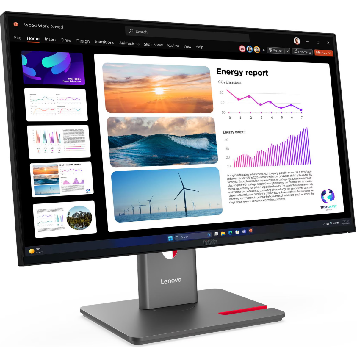 Écran Lenovo 24" ThinkVision P24Q-40 (64B2GAT1UK) - 64B2GAT1EU - photo 3