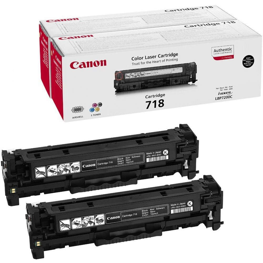 cartouche dencre Canon 718 Black (2 pcs) - 2662B005/2662B017