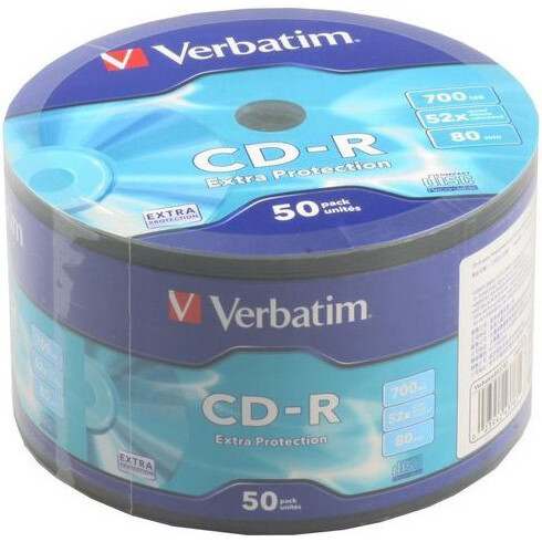 Disque CD-R Verbatim 700MB 52x Extra Protection Shrink (50 pcs) - 43787