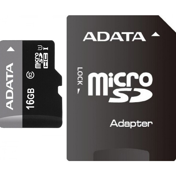 Atmiņas kartes ADATA 16Gb MicroSD (AUSDH16GUICL10-RA1)