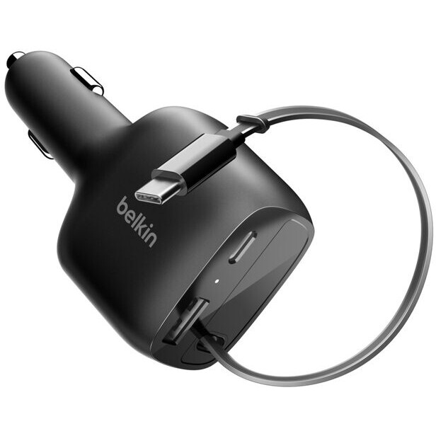 Chargeur de voiture pour ordinateur Belkin Retractable Car Charger 75W - CCC001hqBK - photo 2