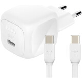 Chargeur secteur pour réseau Belkin Compact USB-C Wall Charger 45W + USB-C Cable White (WCA013kq1MWH-B6)