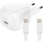 Chargeur secteur pour réseau Belkin Compact USB-C Wall Charger 45W + USB-C Cable White - WCA013kq1MWH-B6