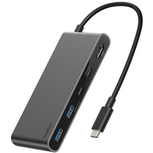 station daccueil Belkin 7-Port USB-C Hub with Dual USB-C Ports Space Gray - AVC023hqSGY - photo 3
