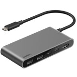 station daccueil pour ordinateur Belkin 5-Port USB-C Hub with Dual USB-C Ports Space Gray (AVC022hqSGY)