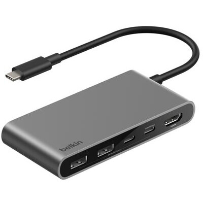 station daccueil pour ordinateur Belkin 5-Port USB-C Hub with Dual USB-C Ports Space Gray - AVC022hqSGY