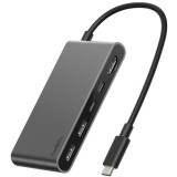 station daccueil pour ordinateur Belkin 5-Port USB-C Hub with Dual USB-C Ports Space Gray (AVC022hqSGY)