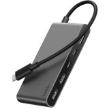 station daccueil pour ordinateur Belkin 5-Port USB-C Hub with Dual USB-C Ports Space Gray (AVC022hqSGY)
